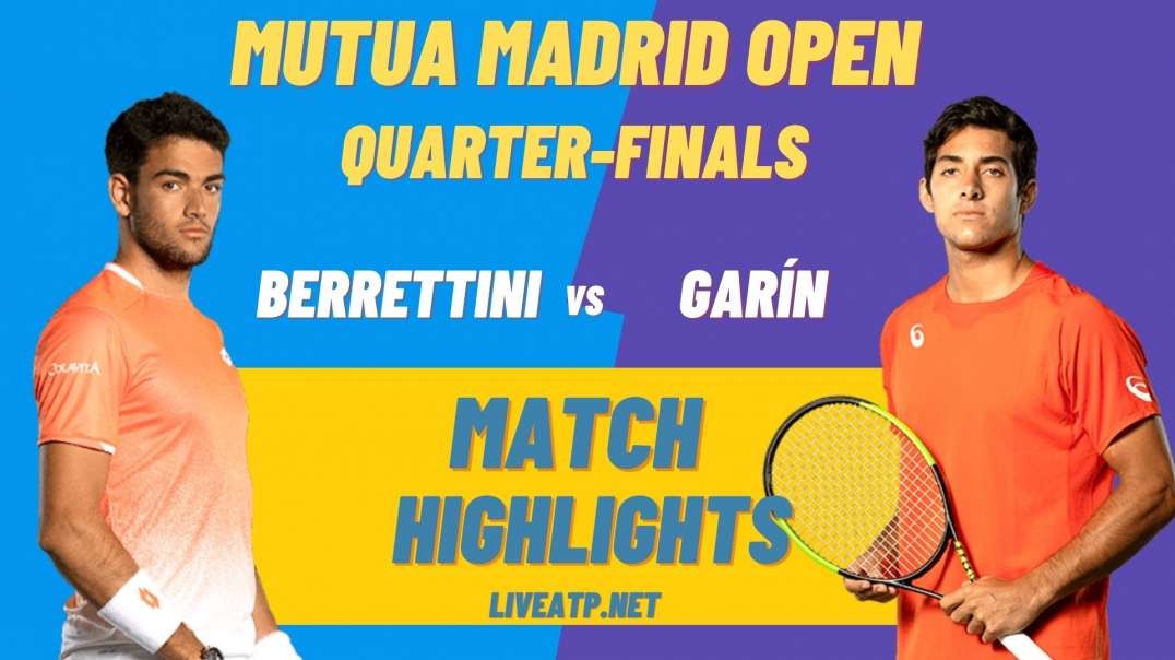 M. Berrettini vs C. Garin Highlights 2021 Quarter-Final Madrid Open