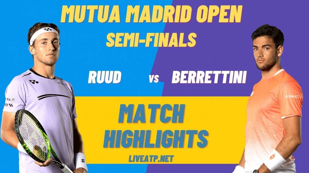 C.Ruud vs M.Berrettini Highlights 2021 Semi-Final Madrid Open