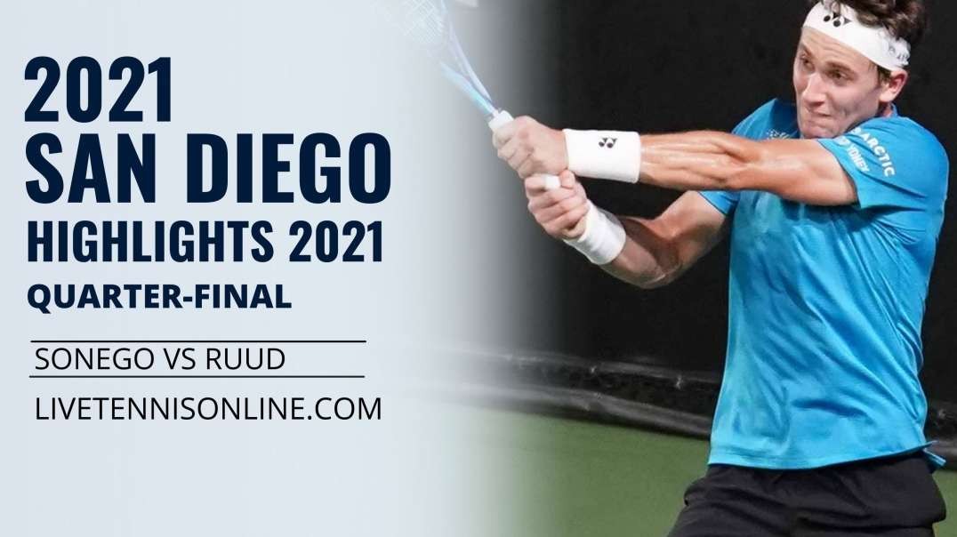 L. Sonego vs C. Ruud Q-F Highlights 2021 | San Diego Open