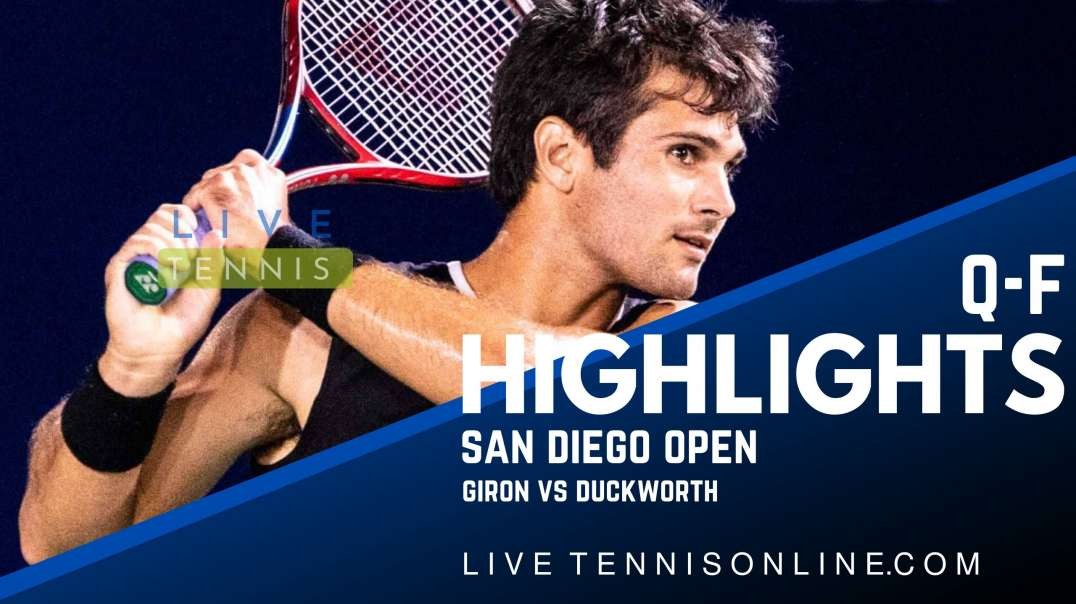 Giron vs Duckworth Q-F Highlights 2022 | San Diego Open