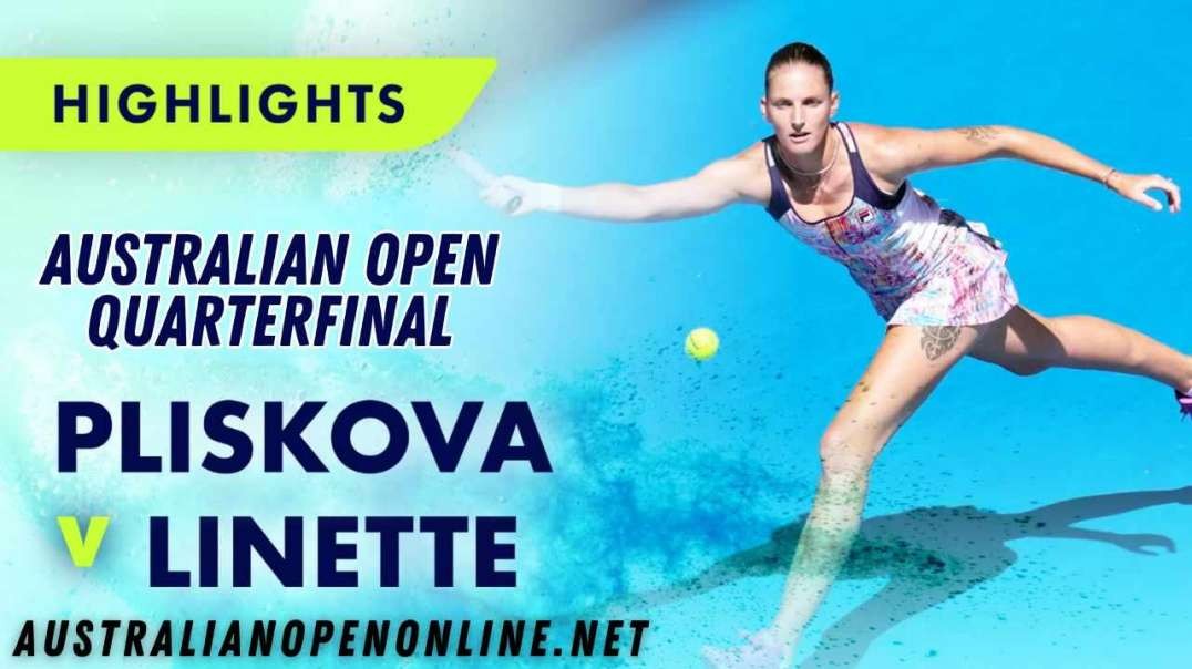 Karolina Pliskova vs Magda Linette Highlights - Australian Open 2023 Quarterfinal