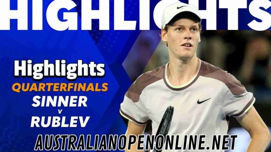 Jannik Sinner vs Andrey Rublev Highlights - Australian Open 2024 Quarterfinal